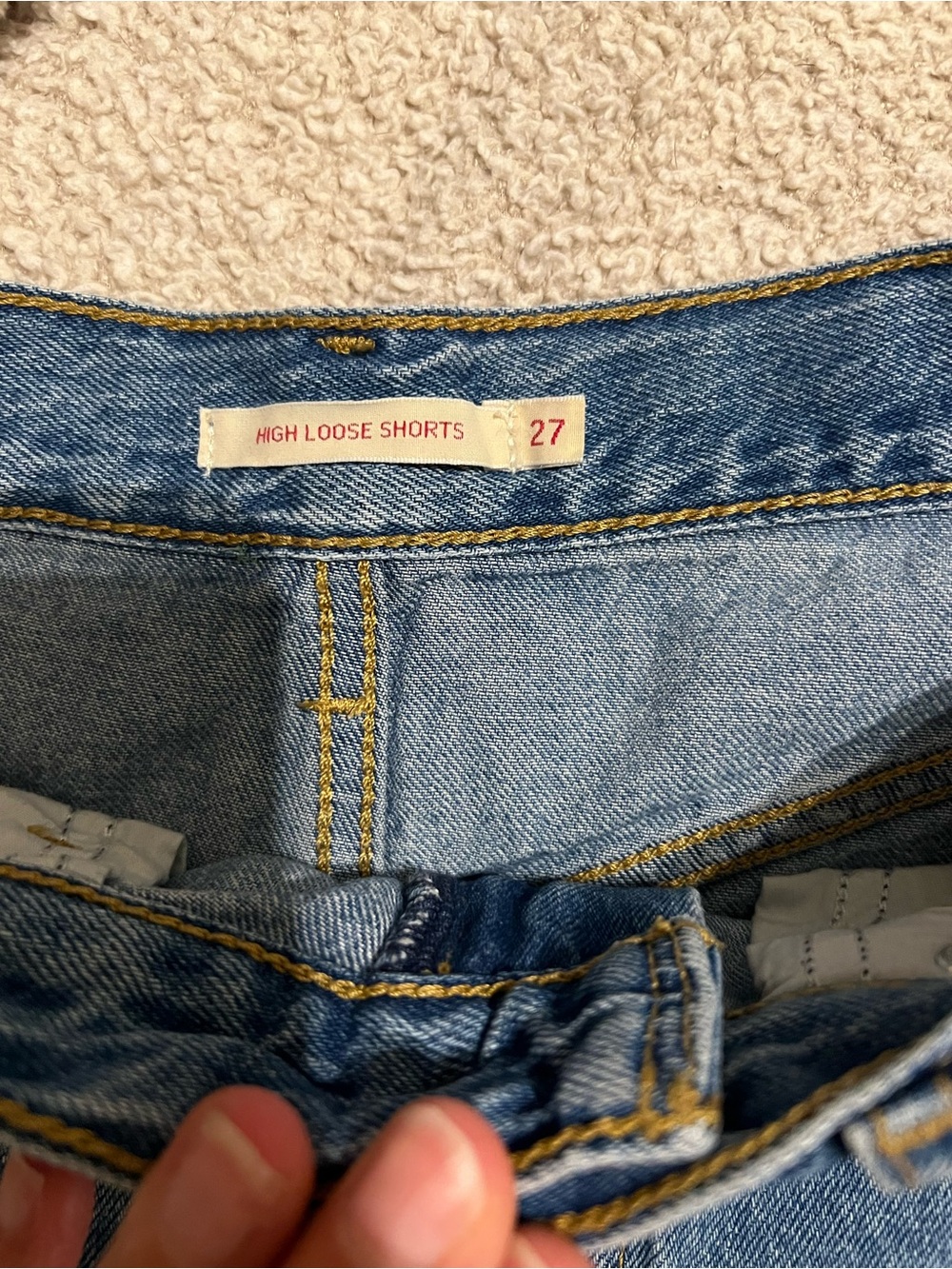 Levi's High-Waist Blue Denim Shorts - Picture 4 of 6